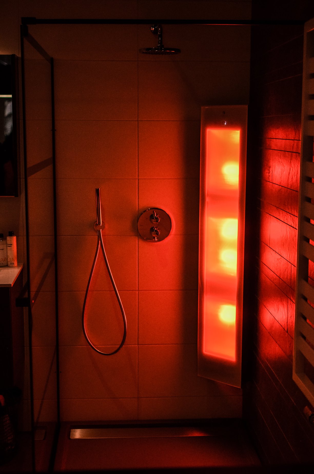 Warmte door een lamp in uw douche
